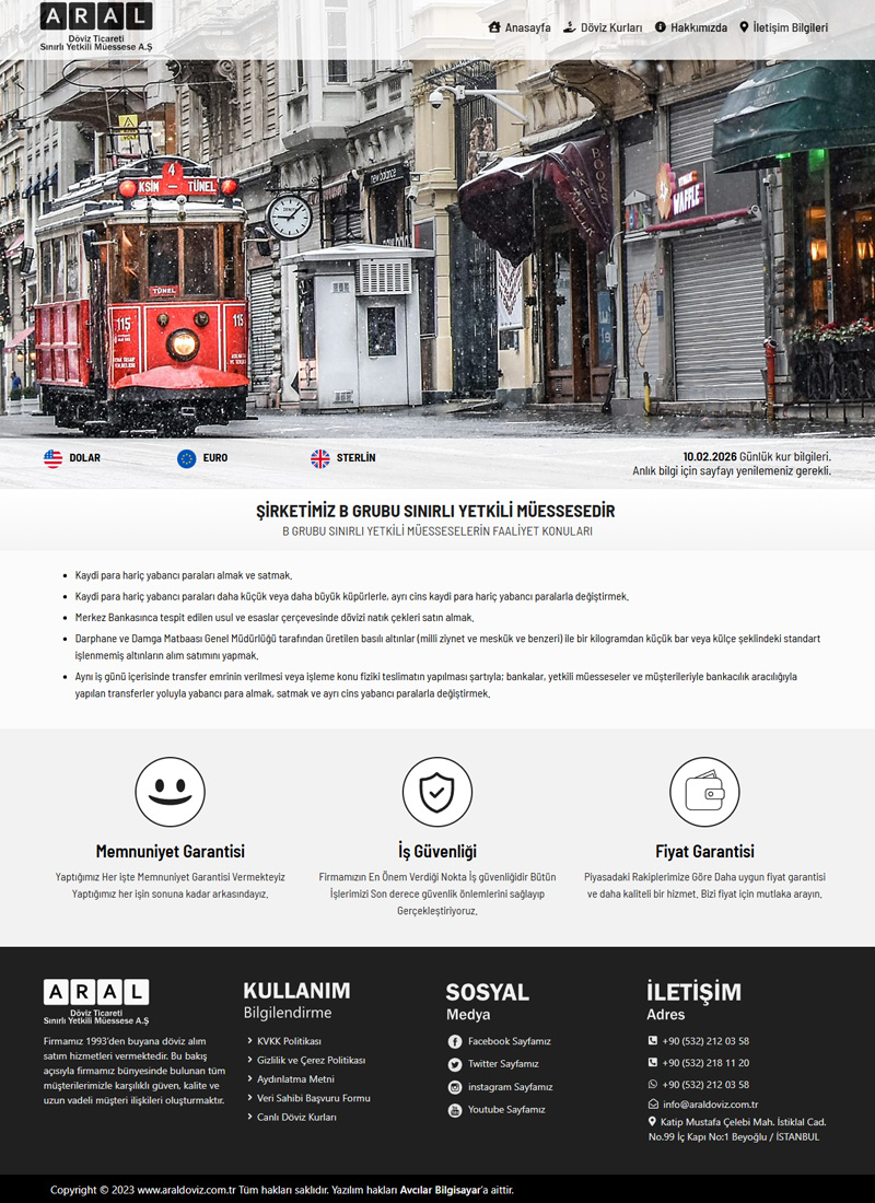 Aral Döviz - Firma Web Tasarım