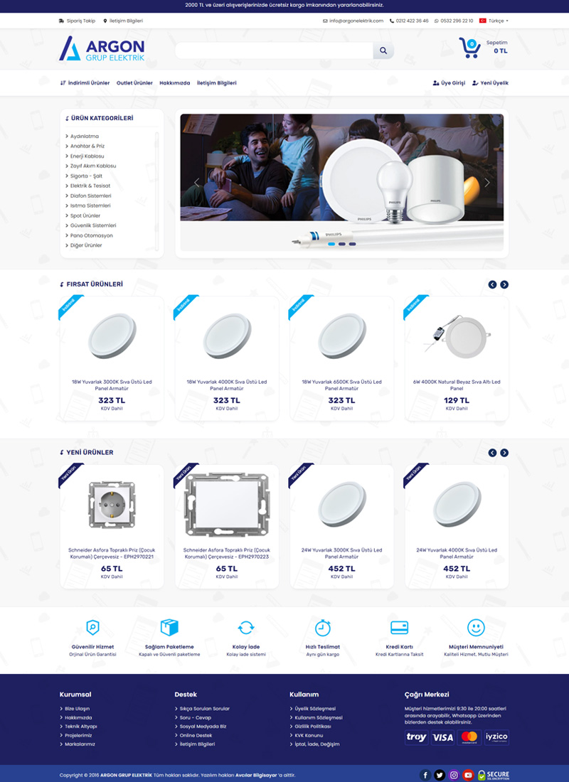 Argon Grup Elektrik - E-Ticaret Web Tasarım