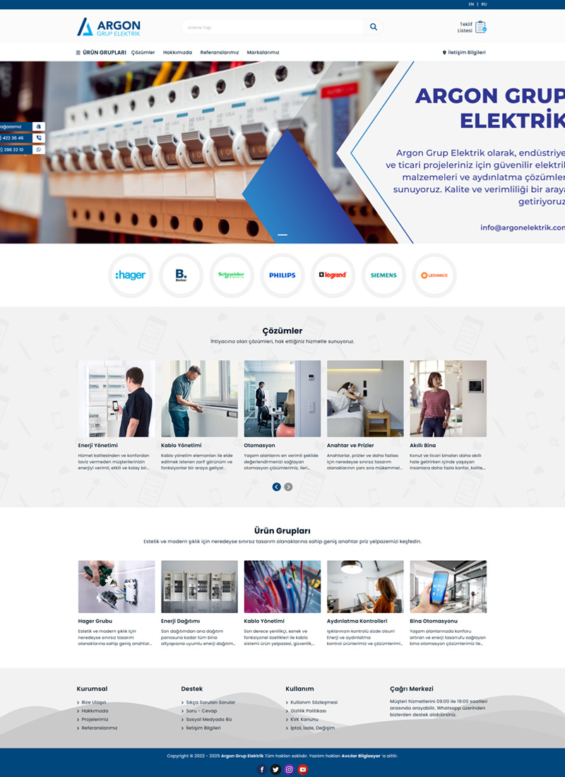 Argon Grup Elektrik - Firma Web Tasarım