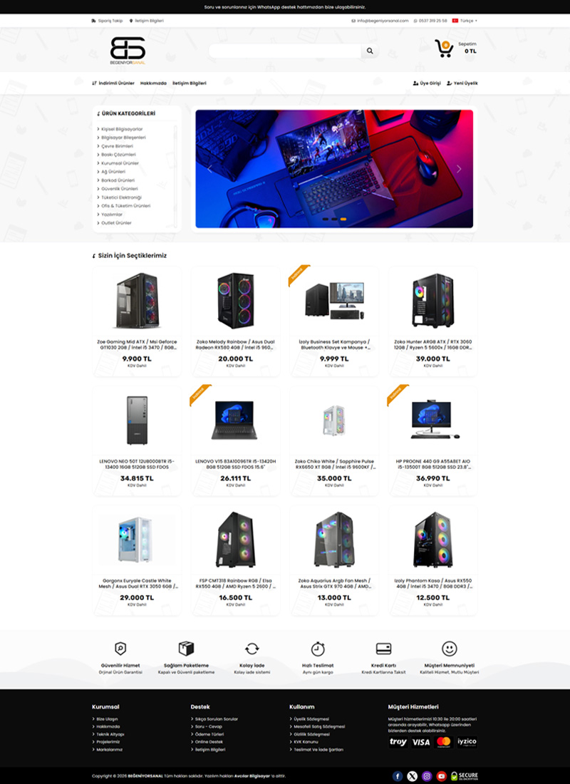 Beğeniyorsan Al - E-Ticaret Web Tasarım