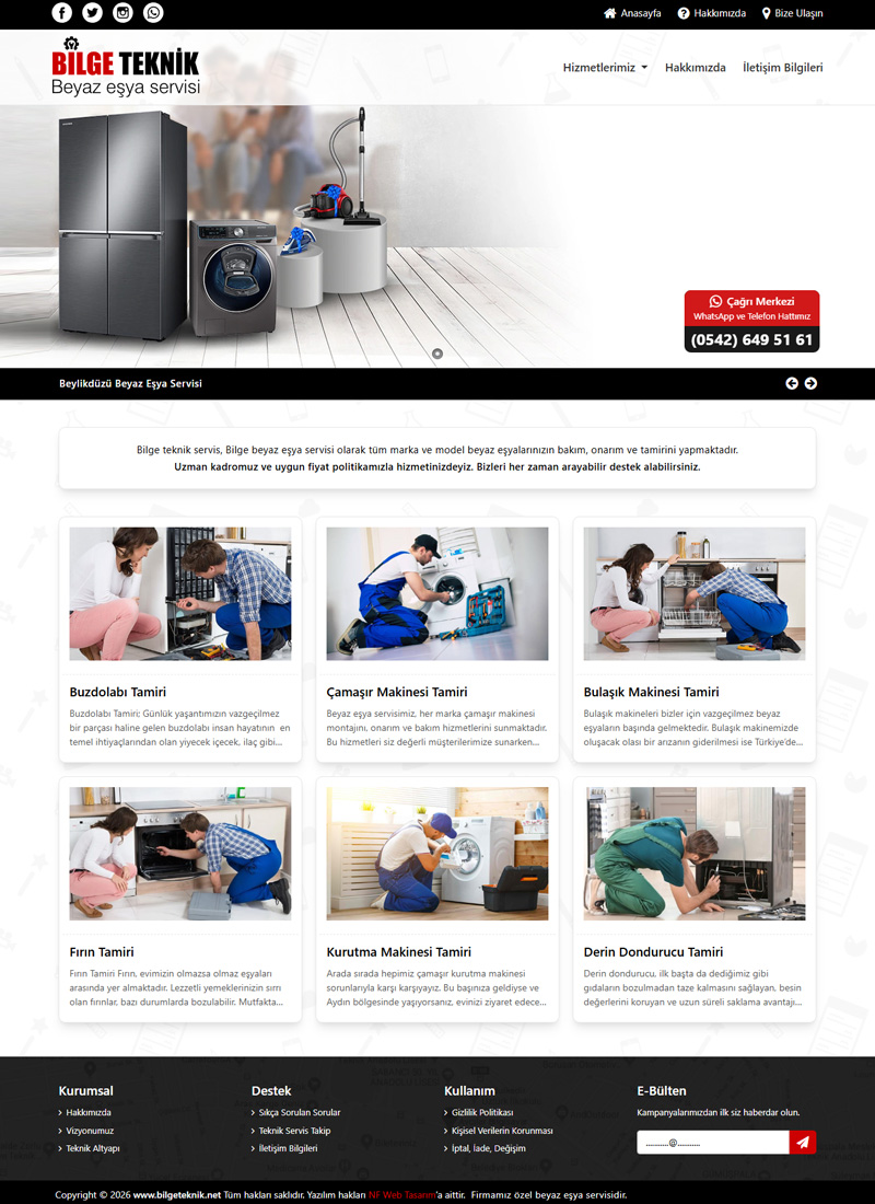 Bilge Teknik Servis - Firma Web Tasarım