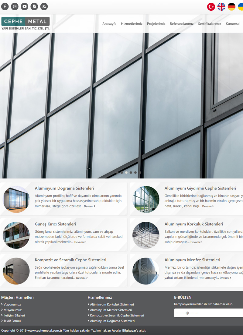 Cephe Metal - Firma Web Tasarım