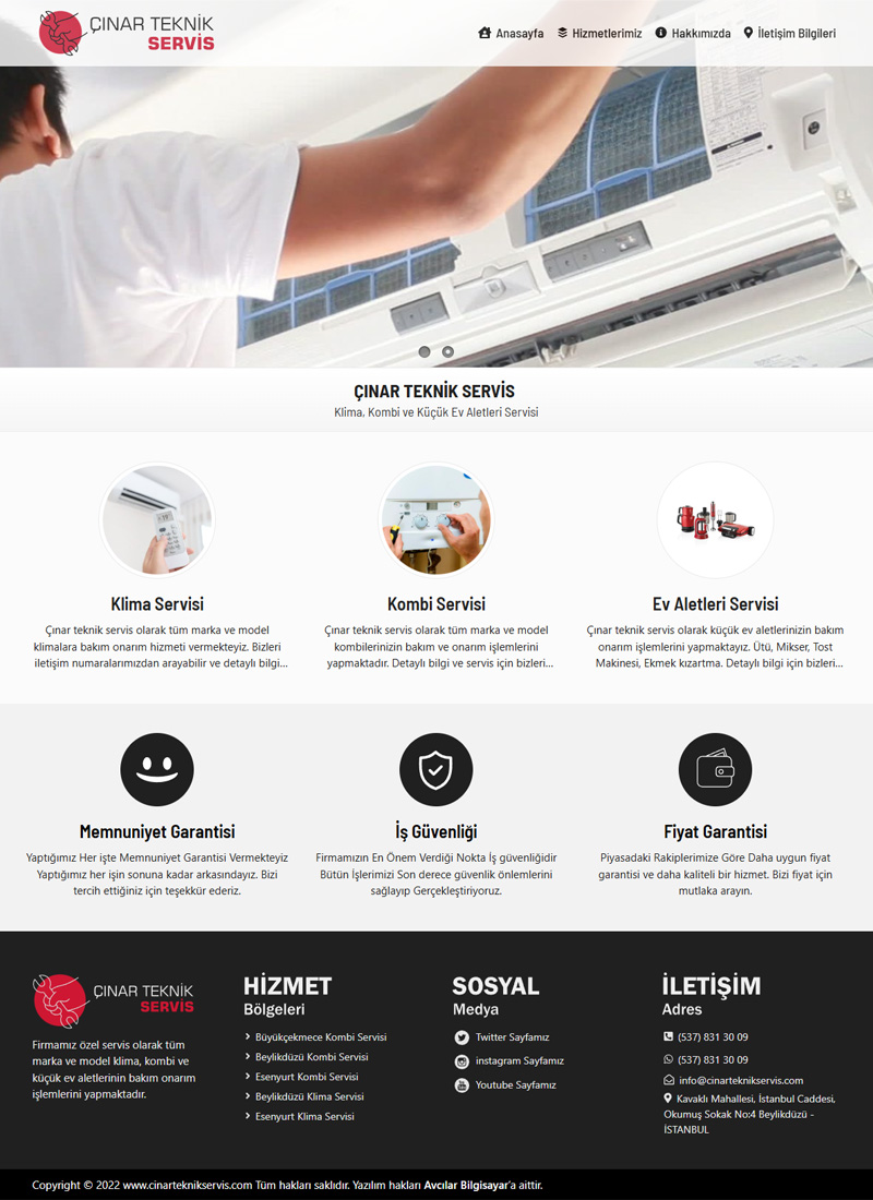 Çınar Teknik Servis - Firma Web Tasarım
