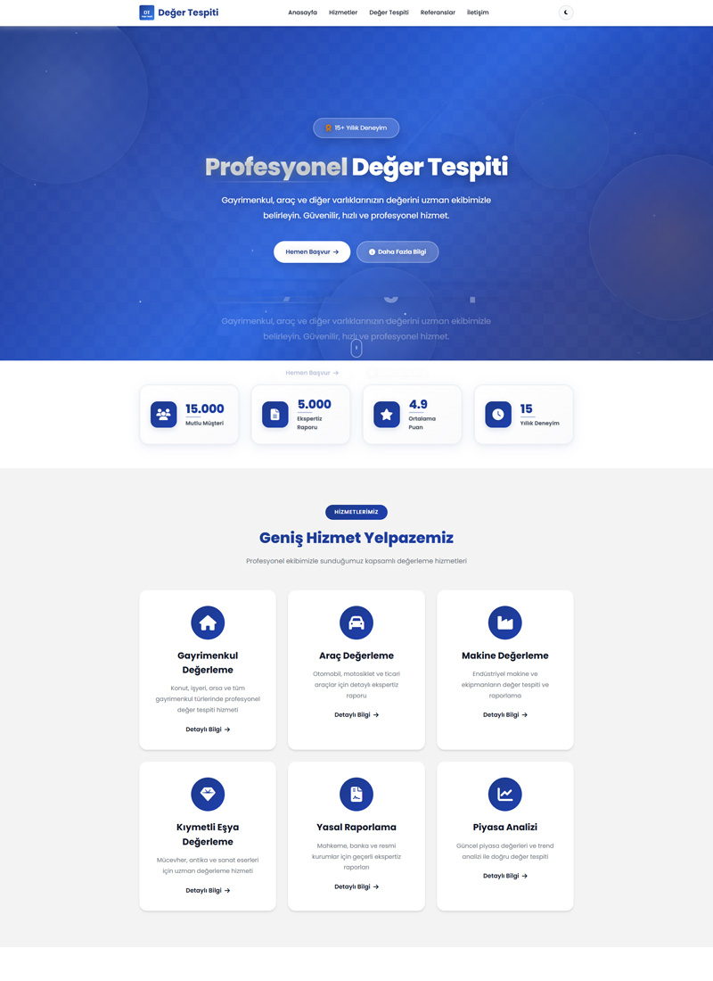 Değer Tespiti - Firma Web Tasarım