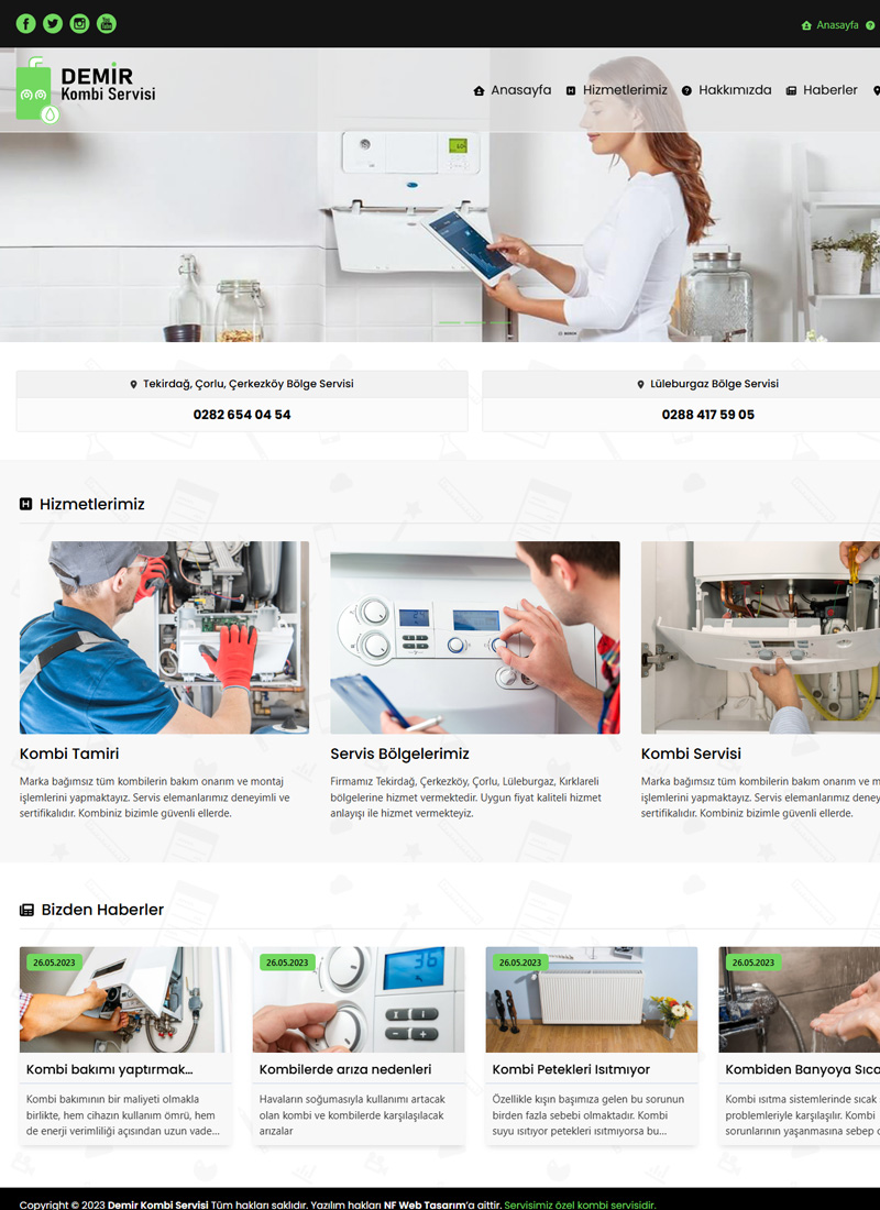 Demir Kombi Servisi - Firma Web Tasarım