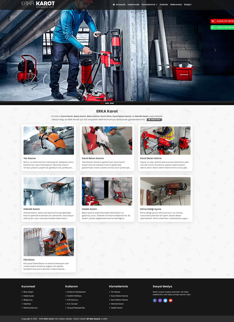 ERKA Karot - Firma Web Tasarım