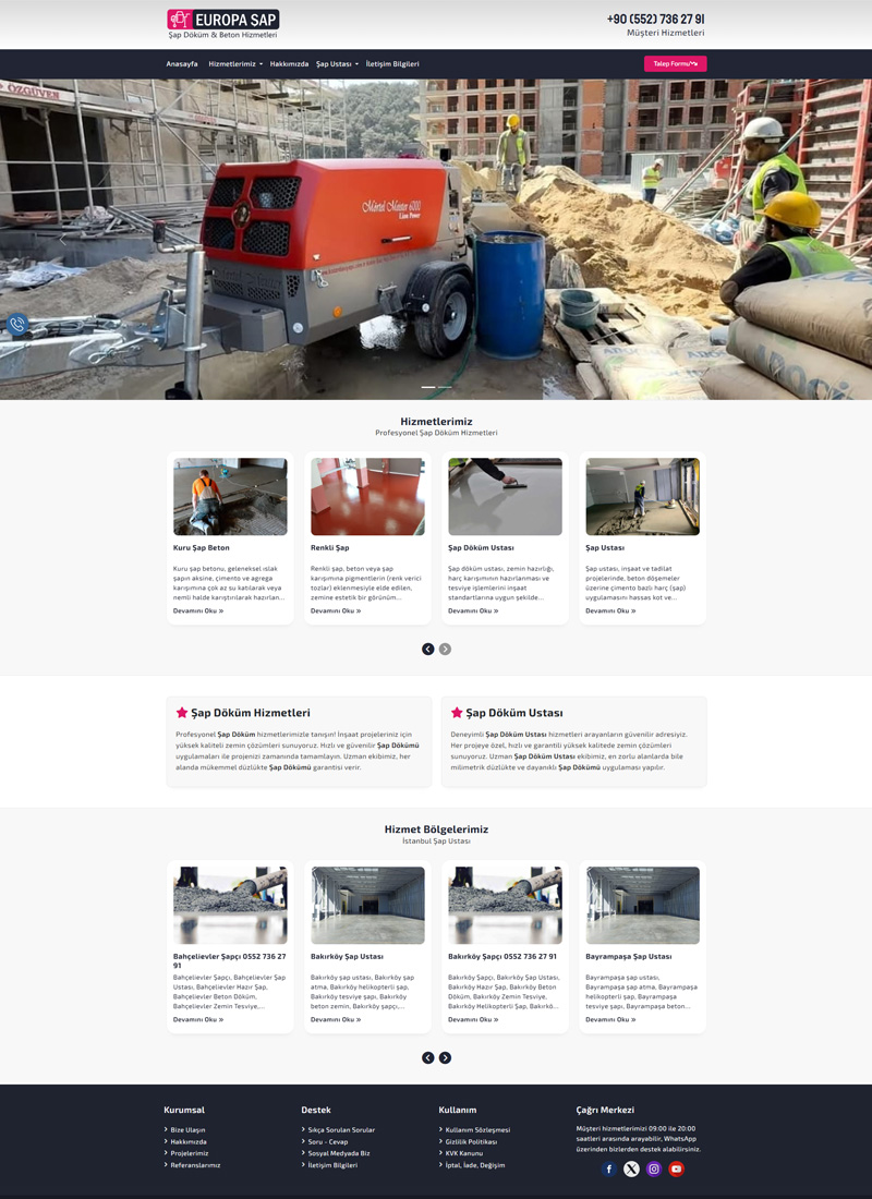Europa Şap - Firma Web Tasarım