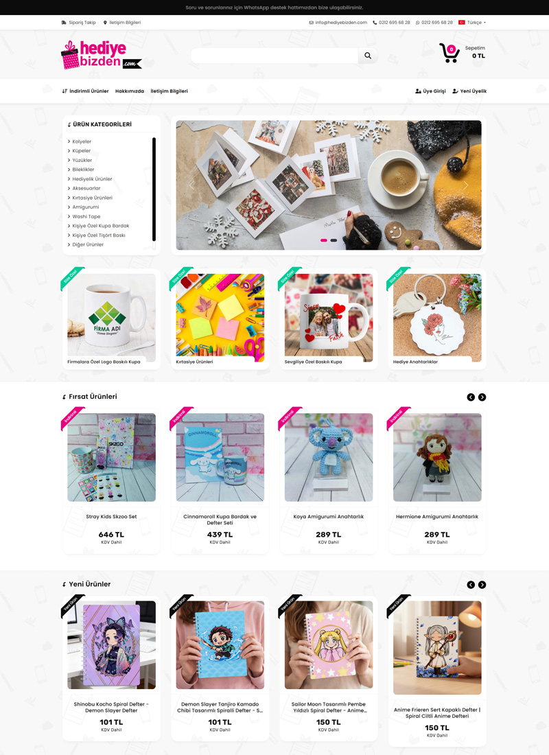 Hediye Bizden - E-Ticaret Web Tasarım