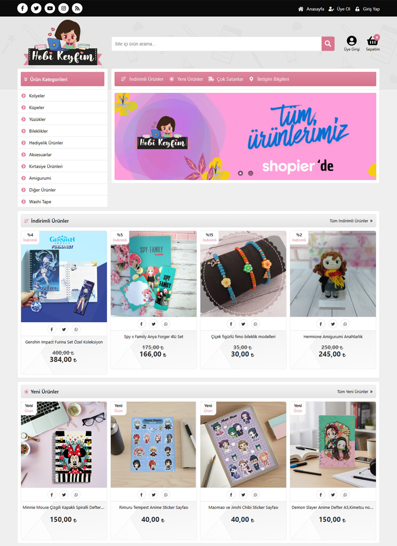 Hobi Keyfim - E-Ticaret Web Tasarım