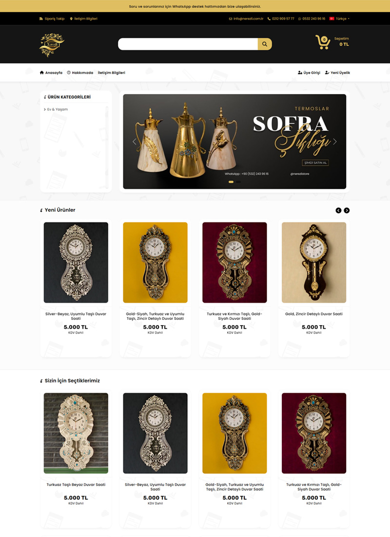 Nerezli - E-Ticaret Web Tasarım