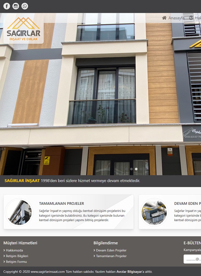 Sağırlar inşaat - Firma Web Tasarım