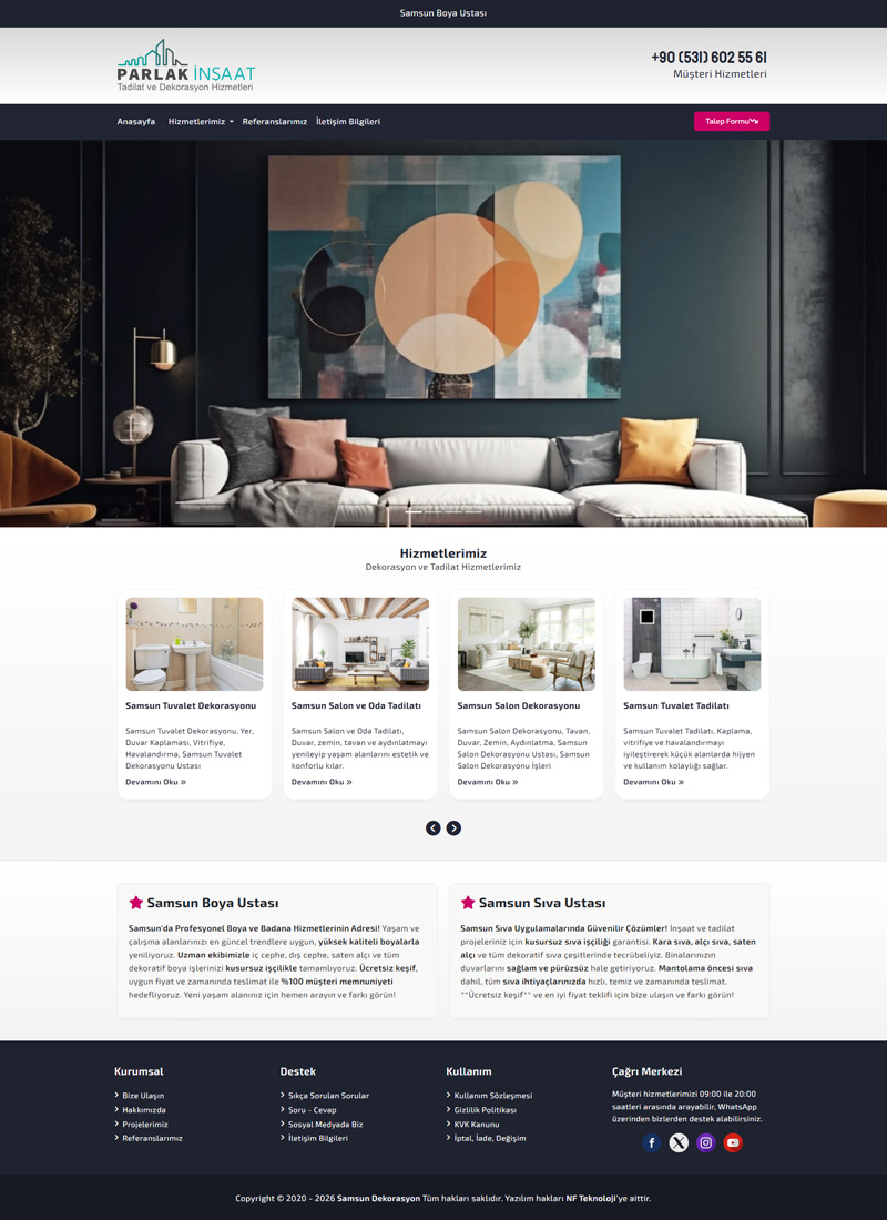 Samsun Dekorasyon - Firma Web Tasarım