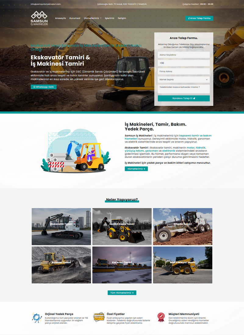 Samsun İş Makineleri - Firma Web Tasarım