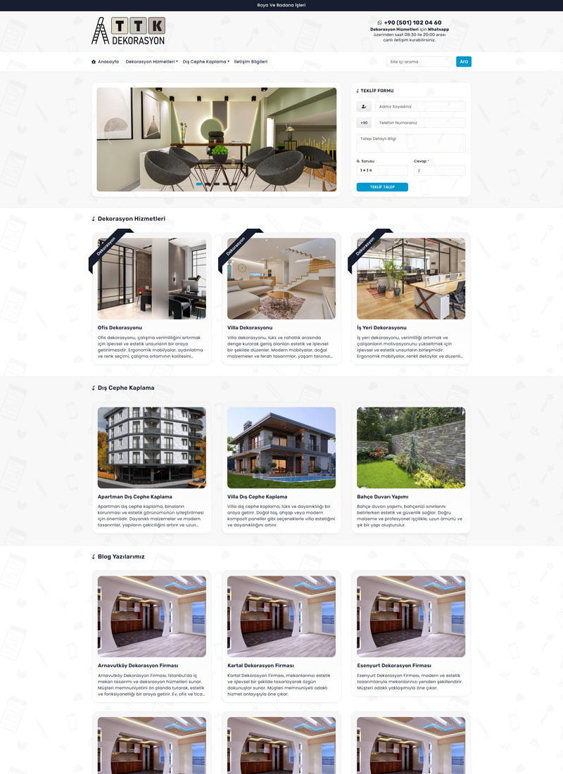 TTK Dekorasyon - Firma Web Tasarım